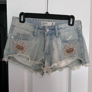 Abercrombie and Fitch low rise denim shorts